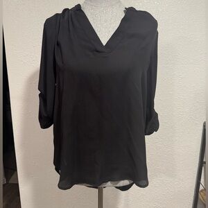 Society Girl Elegant Black Women's Top Sz L